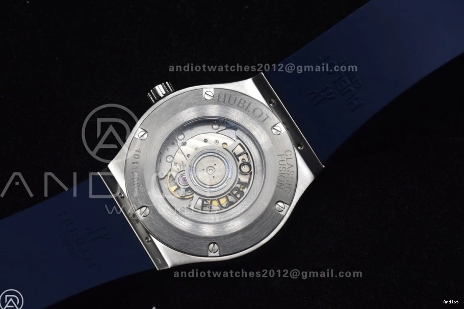 Best Dial Blue HBF Classic On Edition 1:1 SS 42mm Blue Strap Gummy A2892 Fusion 0130